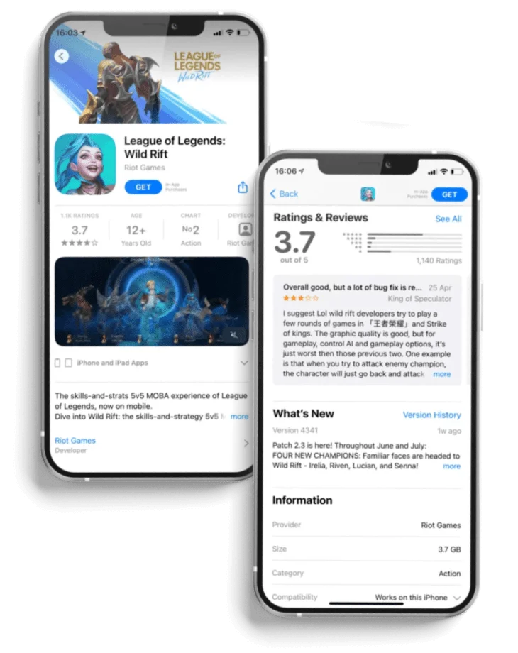 App Store page elements used in ASO