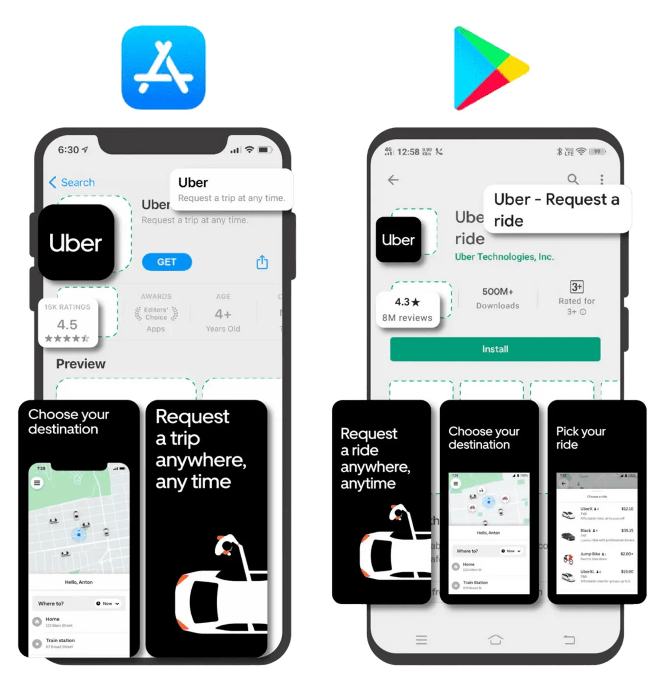 Uber App Store case study and Google Play results